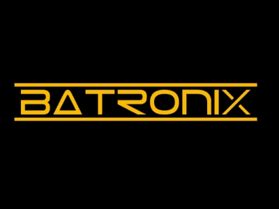 The Batronix logo, an amber wordmark on a black background