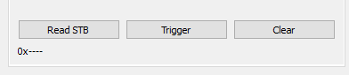 Read STB, Trigger, and Clear buttons in R&S VISA Tester