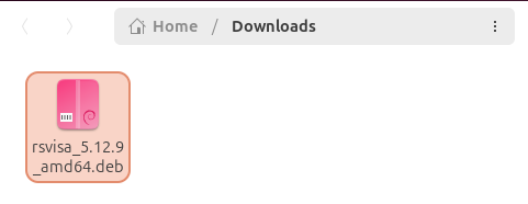 Downloaded rsvisa .deb package in the file manager