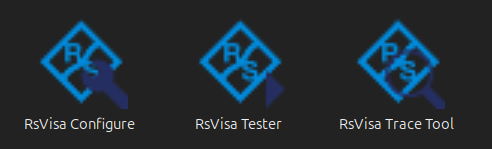 RsVisa Configure, RsVisa Tester, and RsVisa Trace Tool app icons